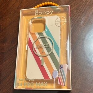 XO Poppy Striped iPhone 14 Pro Max Case